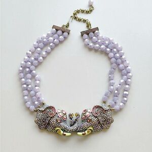 HEIDI DAUS Double Elephant Iridescent  Necklace